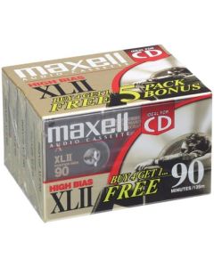 Xlii 90 High Bias Audio Cassette Tape -5-Pack